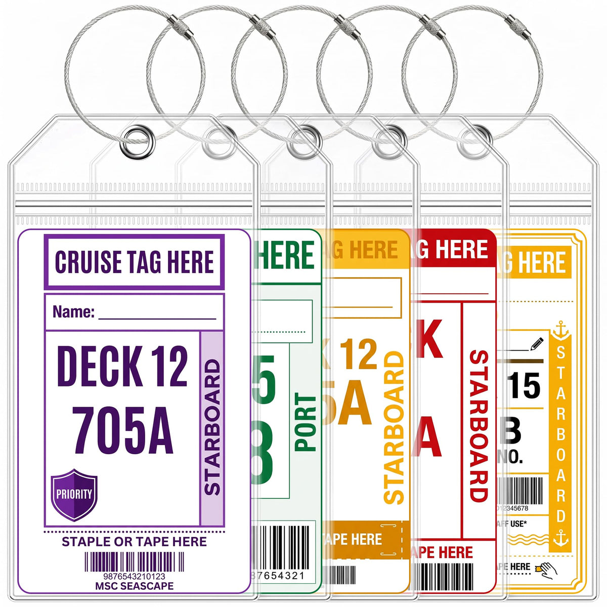 6 Pack Cruise Luggage Tag Holder for Carnival, Princess, Holland America