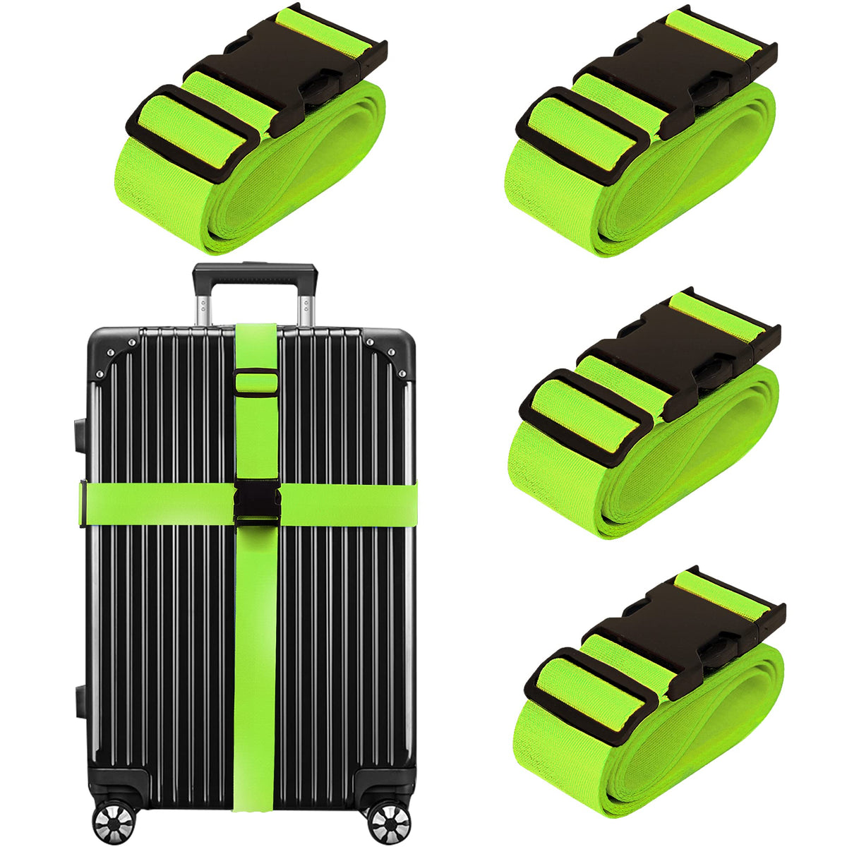 Chelmon Luggage Straps for Suitcases TSA Approved Travel Essentials 4 Pack