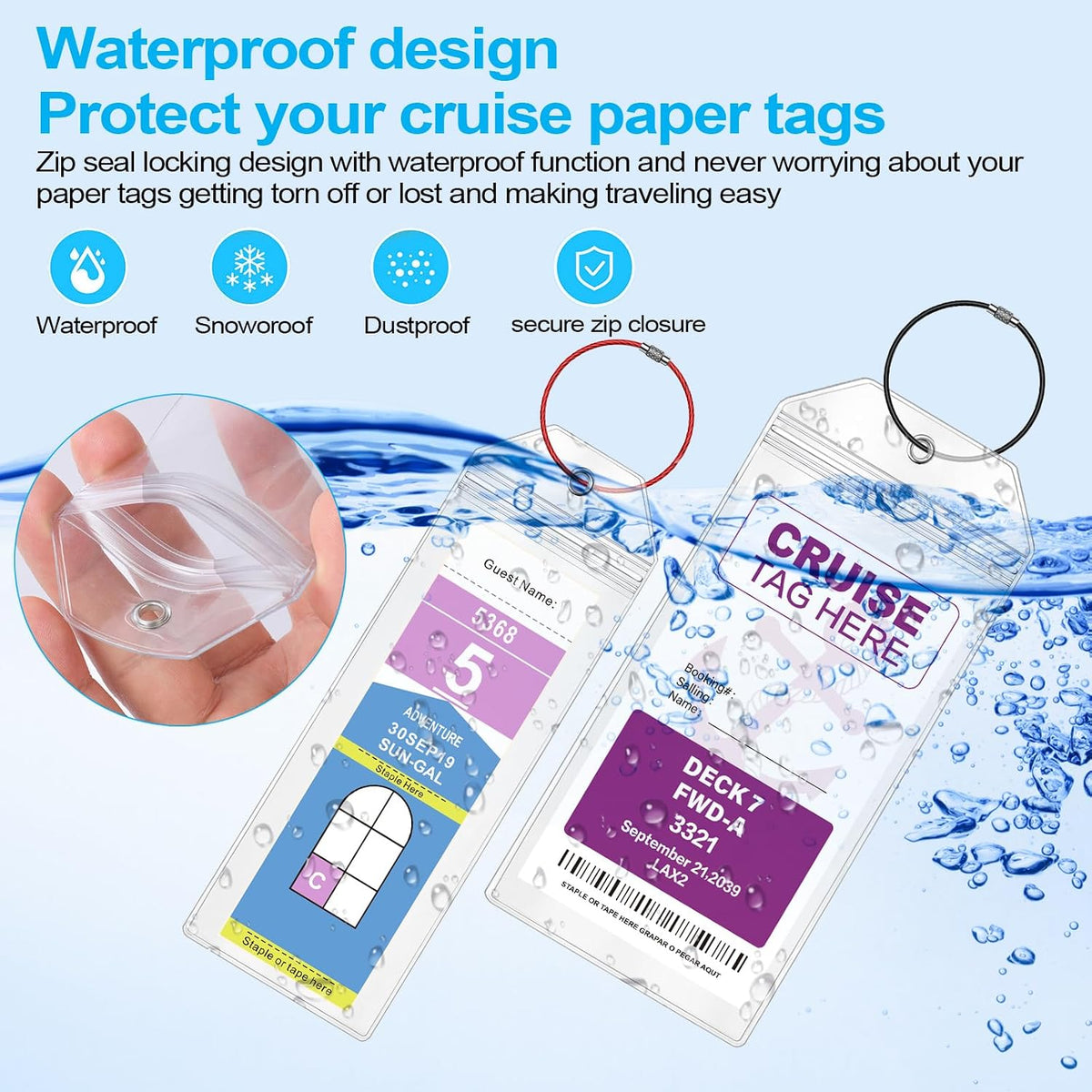 Maloun Cruise Luggage Tag Holders for Royal Caribbean & Carnival, 6 Pack
