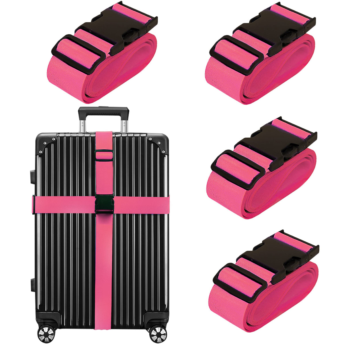 Chelmon Luggage Straps for Suitcases TSA Approved Travel Essentials 4 Pack