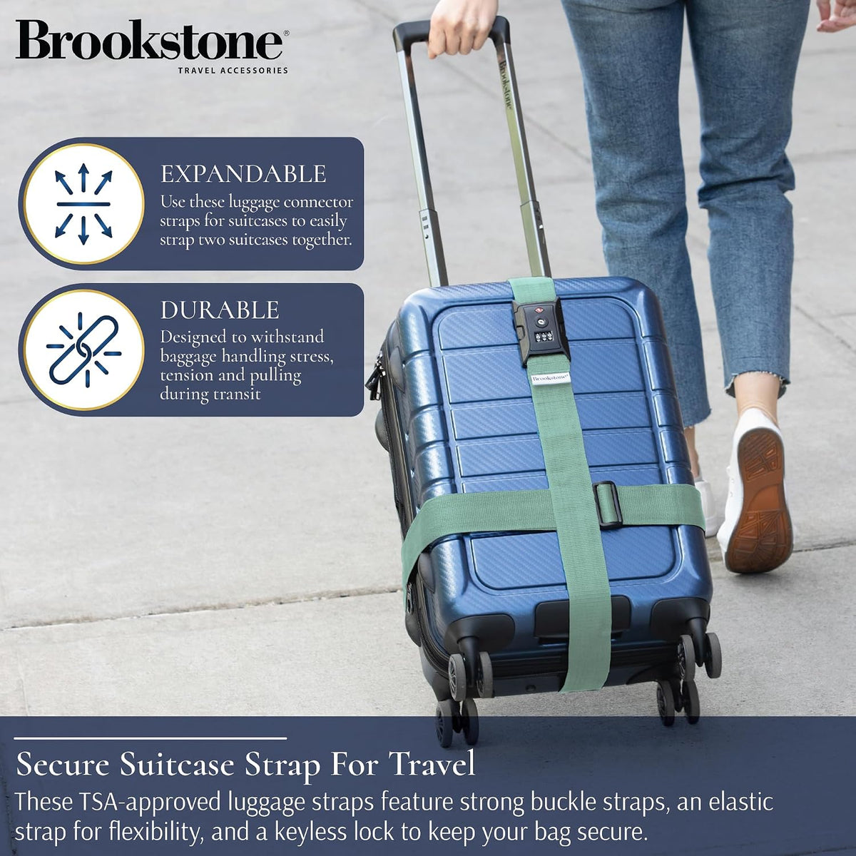 Brookstone Luggage Strap 2-in-1 TSA-Approved Expandable Strap