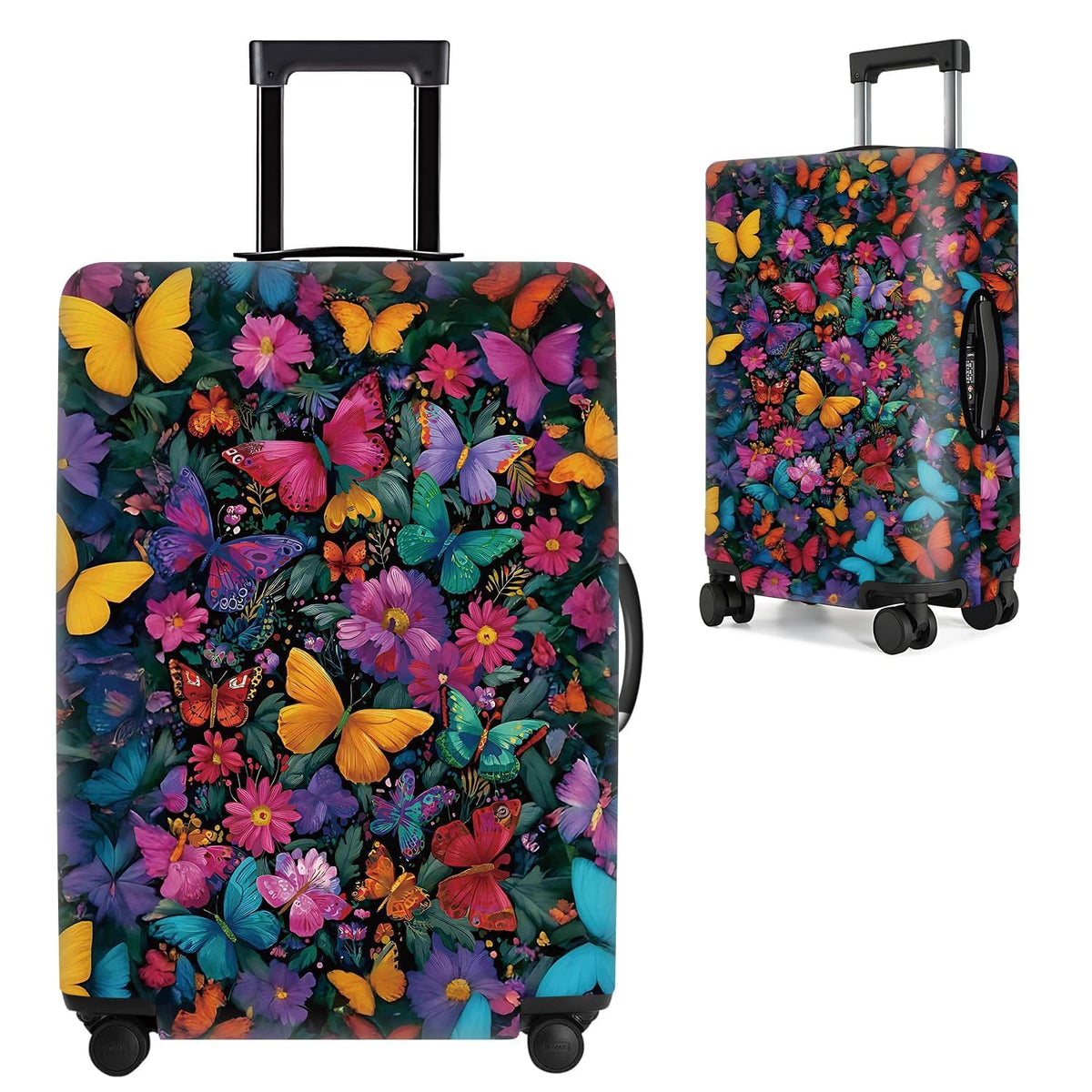 Cute Panda Luggage Cover – Bamboo Climbing Panda Suitcase Protector, Stretchable & Waterproof Travel Luggage Sleeve,M