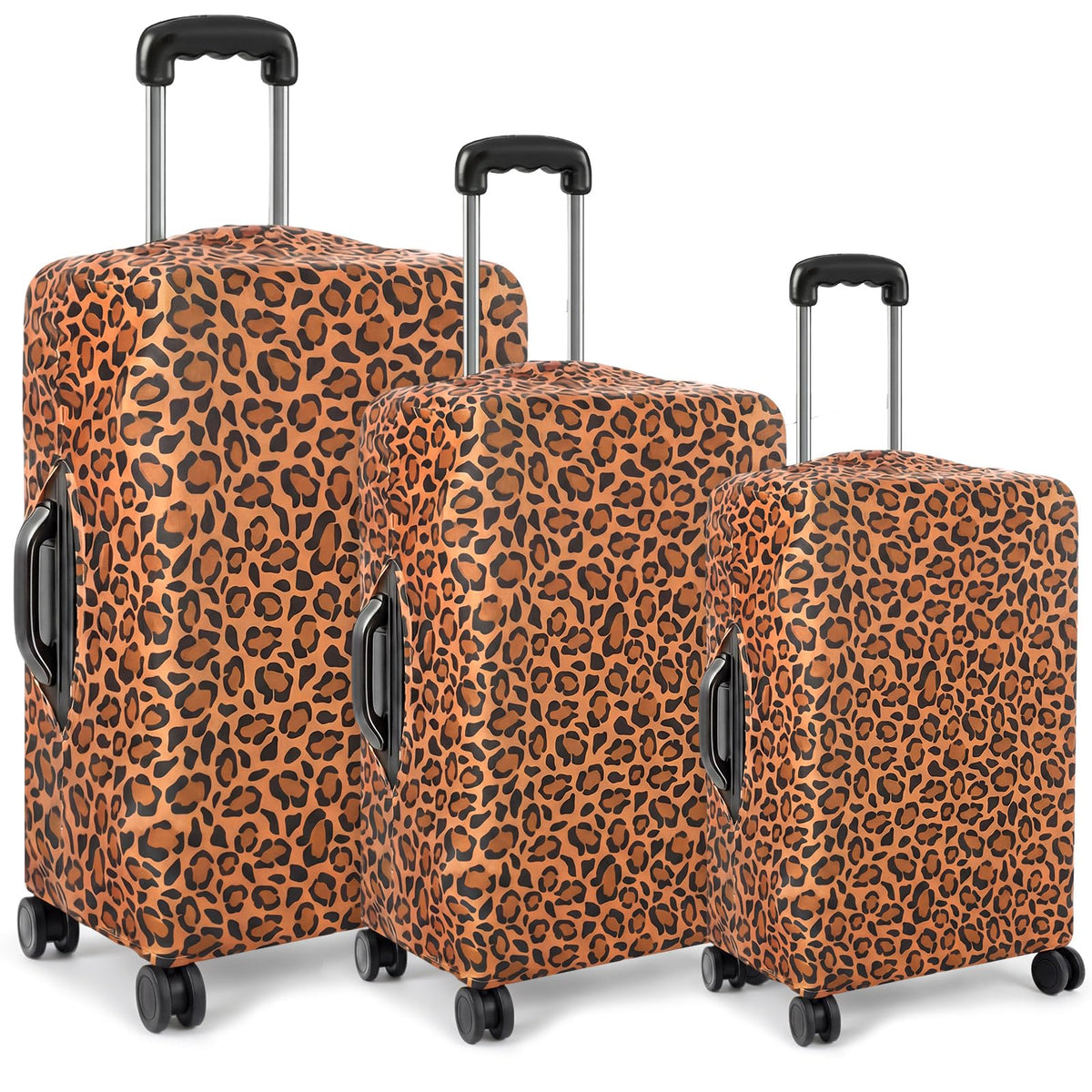 Gilprop 3 Pcs Travel Luggage Cover Washable Suitcase Protector Cover Anti Scratch Case Fits 18-28 Inch Luggage, 3 Sizes(Travel Style)