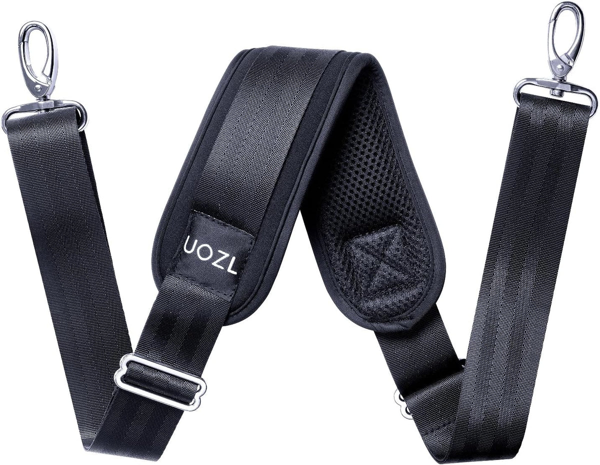 59 Inch Shoulder Straps, Soft with Ultra-Thick Fixed Shoulder Pad, Two Way Independently Adjustable Buckle Replacement Straps for Laptop Bag Messenger Bag Tool Bag Luggage,Black