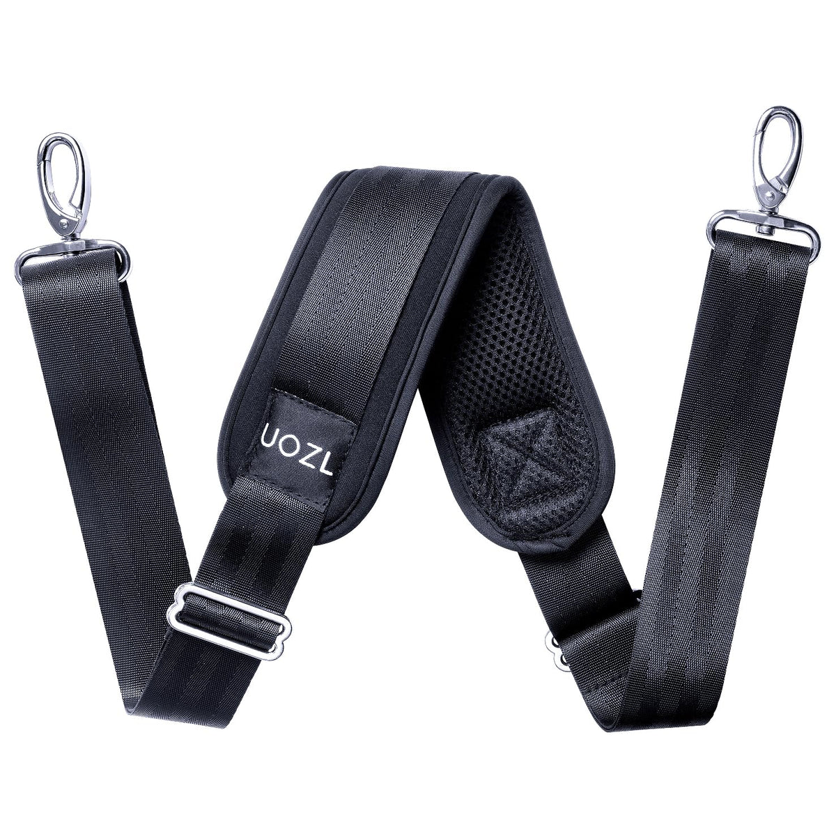59 Inch Shoulder Straps, Soft with Ultra-Thick Fixed Shoulder Pad, Two Way Independently Adjustable Buckle Replacement Straps for Laptop Bag Messenger Bag Tool Bag Luggage,Black