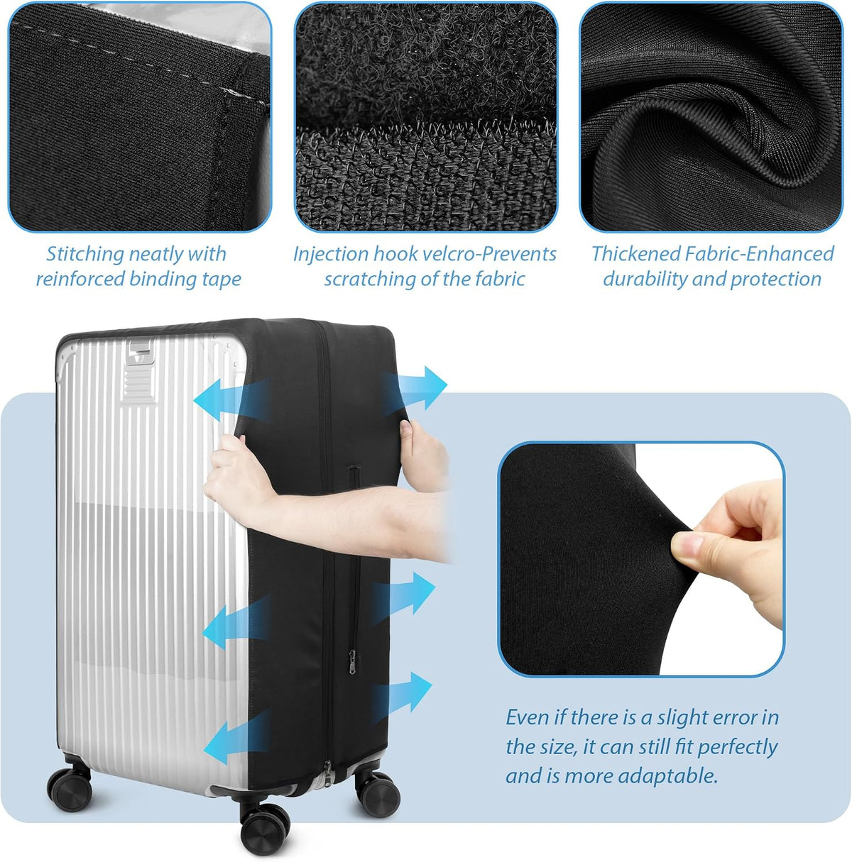 Transparent PVC Suitcase Cover, No Disassembly Required Clear Luggage Protector Suitcase Cover