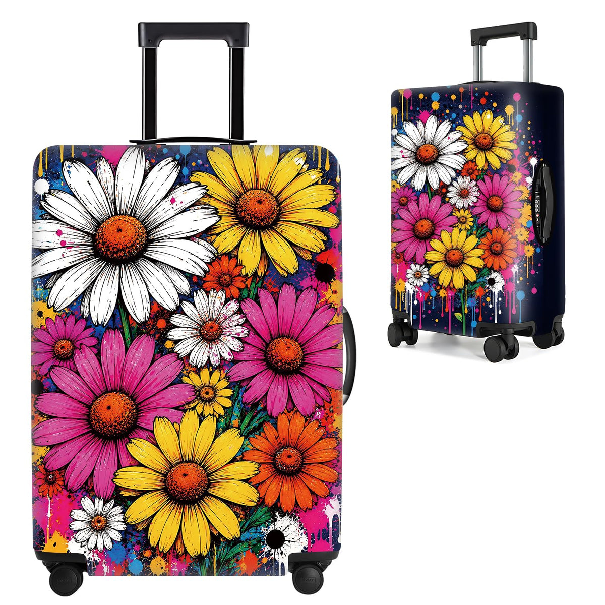 Cute Panda Luggage Cover – Bamboo Climbing Panda Suitcase Protector, Stretchable & Waterproof Travel Luggage Sleeve,M