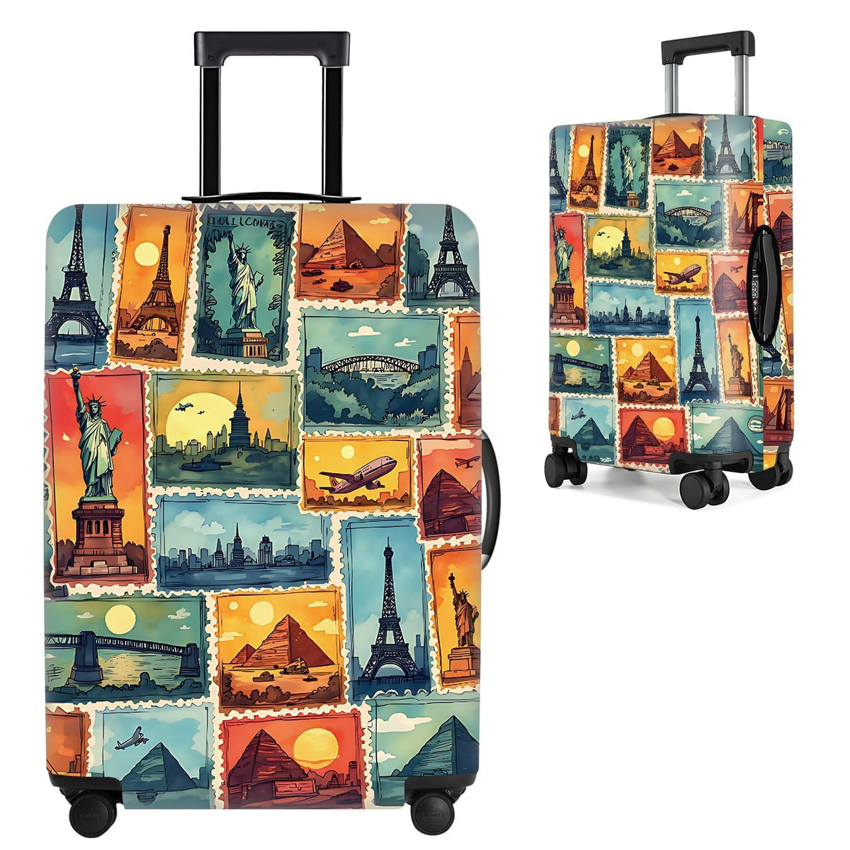 Cute Panda Luggage Cover – Bamboo Climbing Panda Suitcase Protector, Stretchable & Waterproof Travel Luggage Sleeve,M