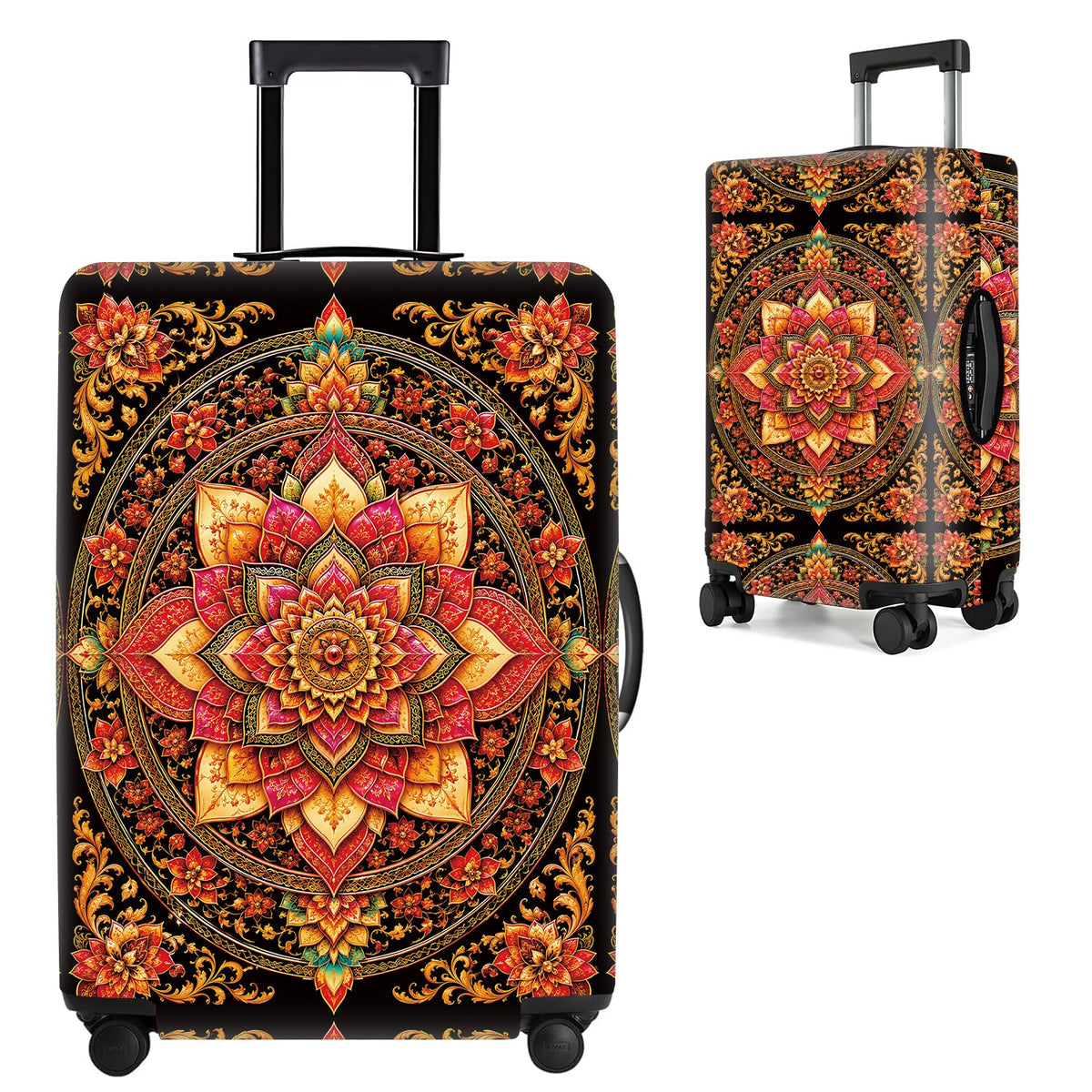 Cute Panda Luggage Cover – Bamboo Climbing Panda Suitcase Protector, Stretchable & Waterproof Travel Luggage Sleeve,M