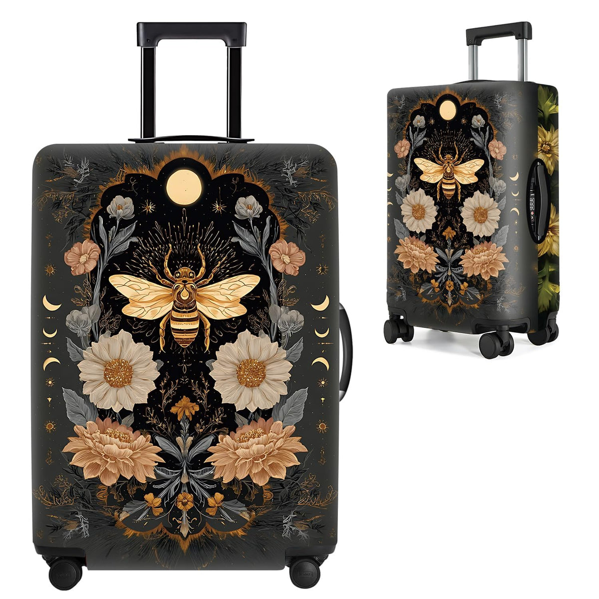 Cute Panda Luggage Cover – Bamboo Climbing Panda Suitcase Protector, Stretchable & Waterproof Travel Luggage Sleeve,M