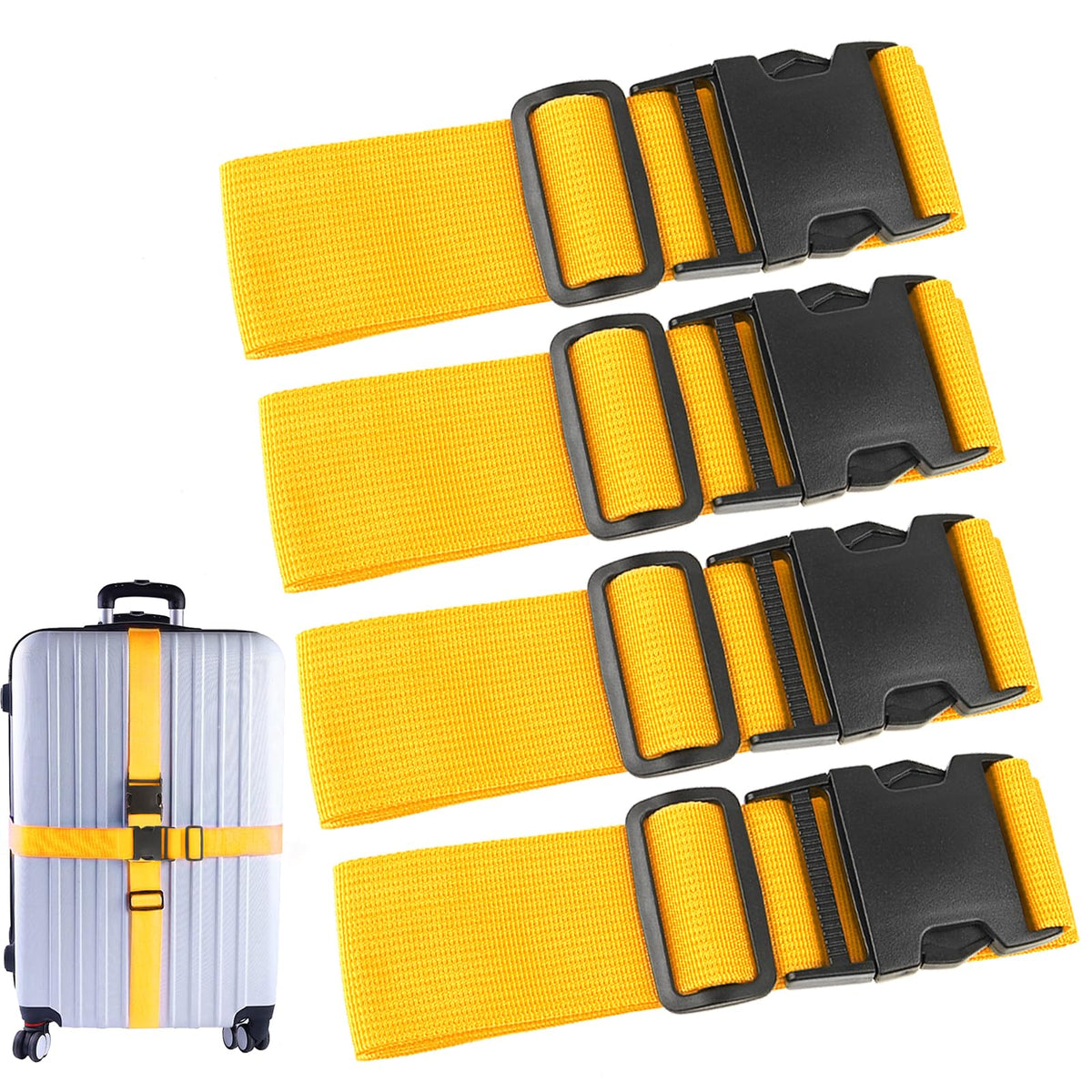80In Luggage Straps for Suitcase Travel Belt Accessories, 2 Pack Light Blue
