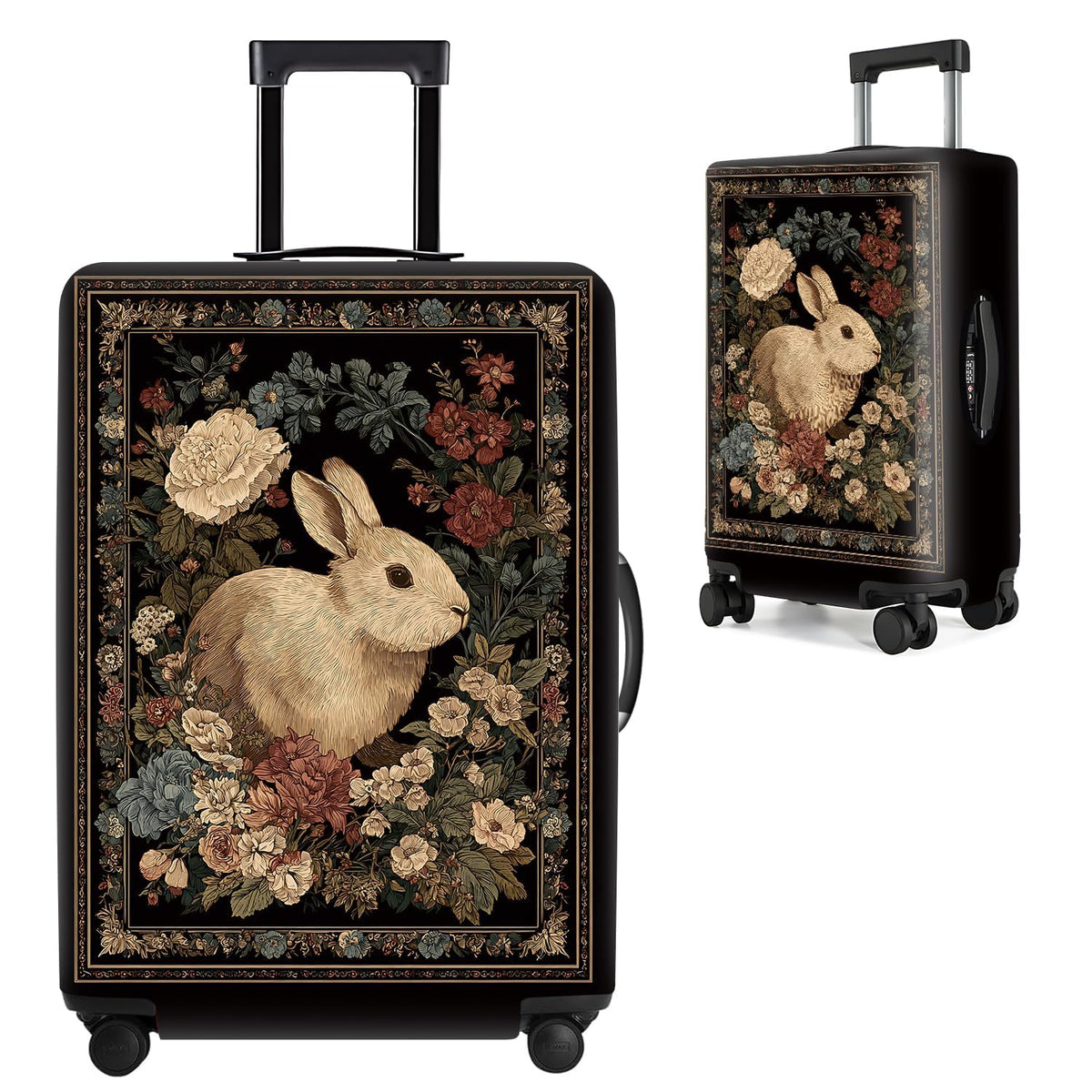 Cute Panda Luggage Cover – Bamboo Climbing Panda Suitcase Protector, Stretchable & Waterproof Travel Luggage Sleeve,M