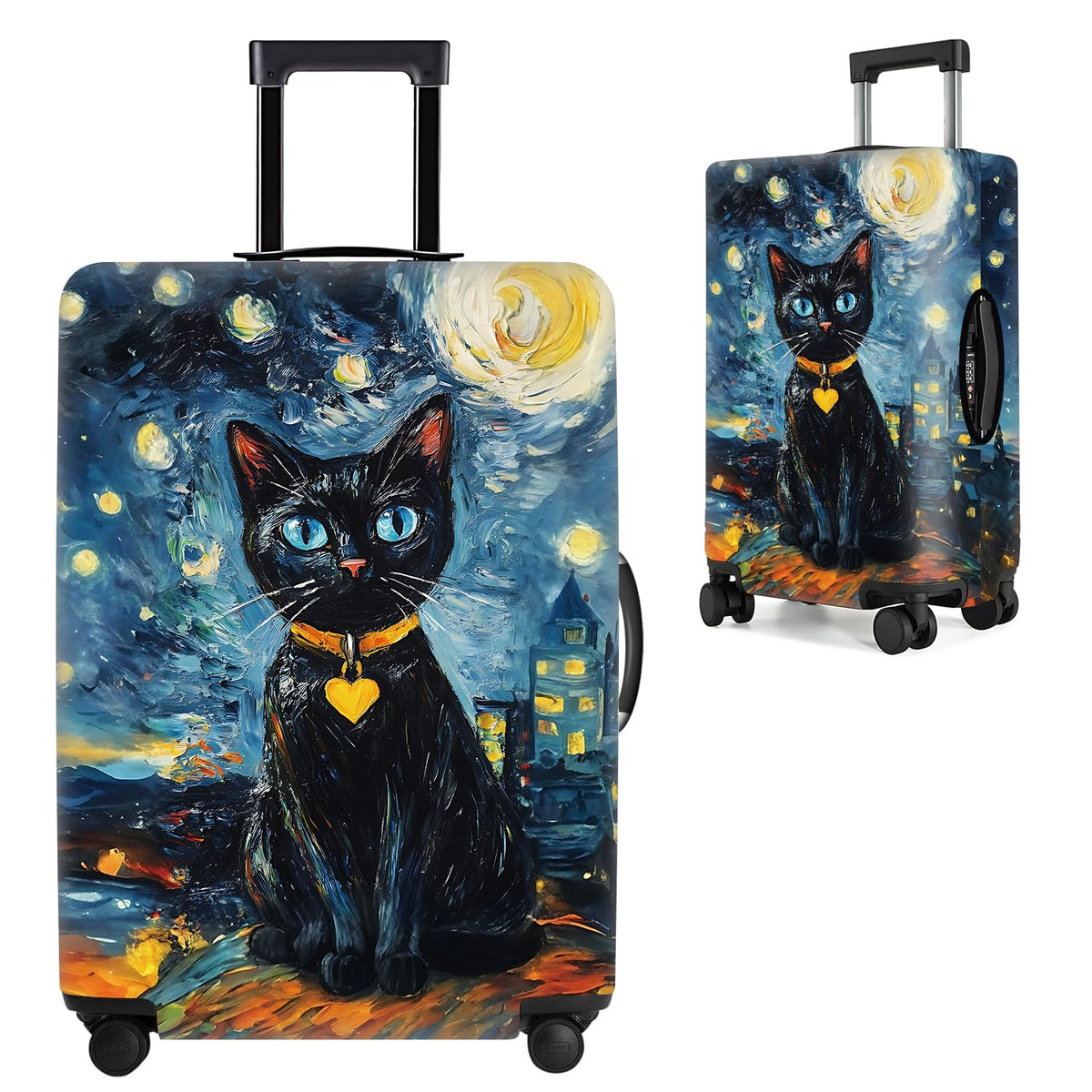 Cute Panda Luggage Cover – Bamboo Climbing Panda Suitcase Protector, Stretchable & Waterproof Travel Luggage Sleeve,M