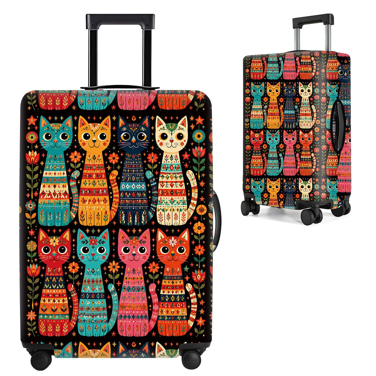 Cute Panda Luggage Cover – Bamboo Climbing Panda Suitcase Protector, Stretchable & Waterproof Travel Luggage Sleeve,M