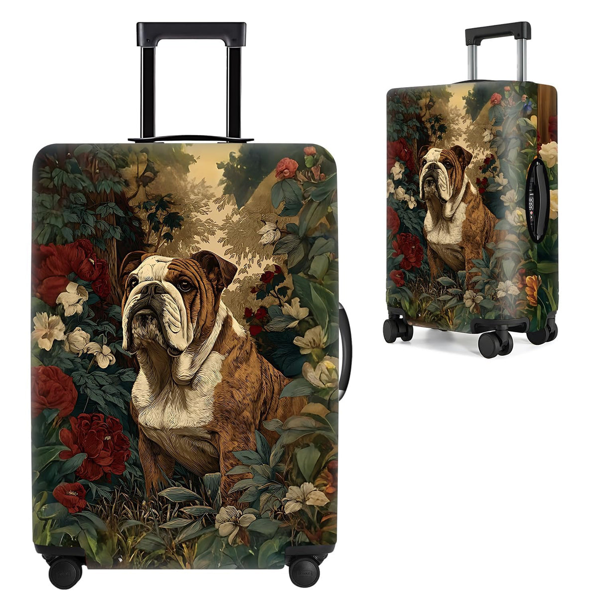 Cute Panda Luggage Cover – Bamboo Climbing Panda Suitcase Protector, Stretchable & Waterproof Travel Luggage Sleeve,M
