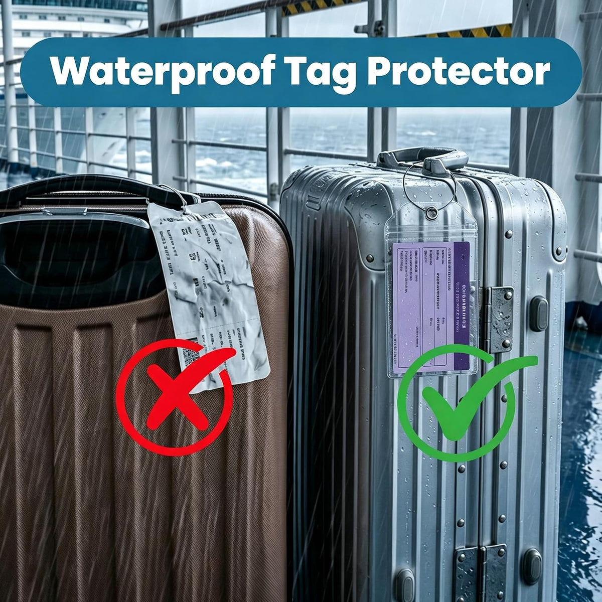 6 Pack Cruise Luggage Tag Holder for Carnival, Princess, Holland America