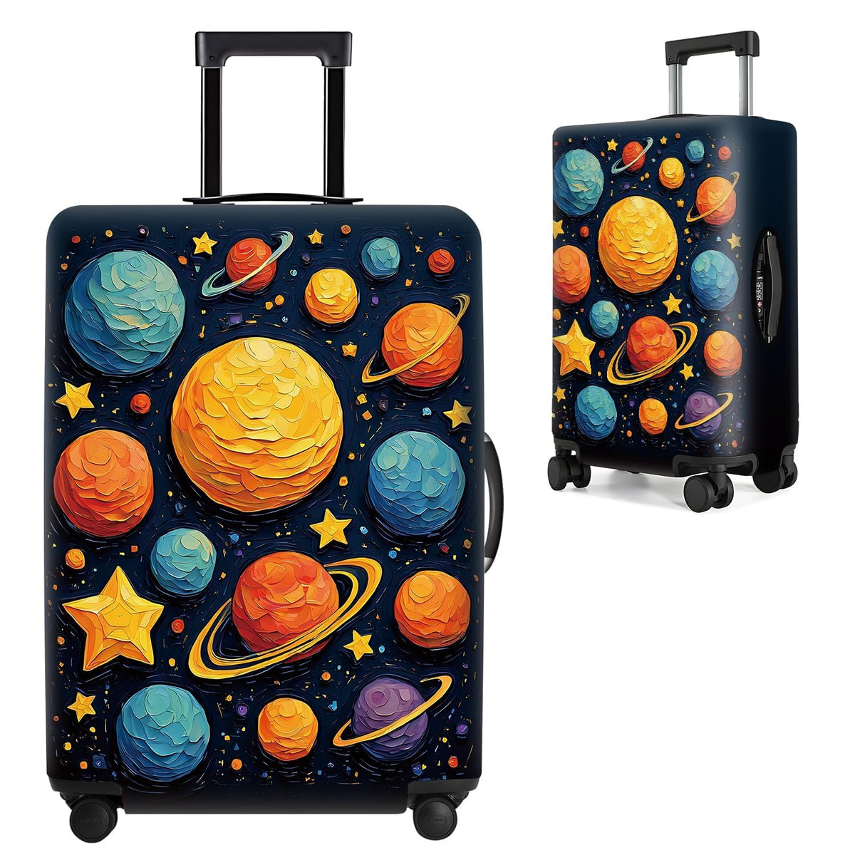 Cute Panda Luggage Cover – Bamboo Climbing Panda Suitcase Protector, Stretchable & Waterproof Travel Luggage Sleeve,M