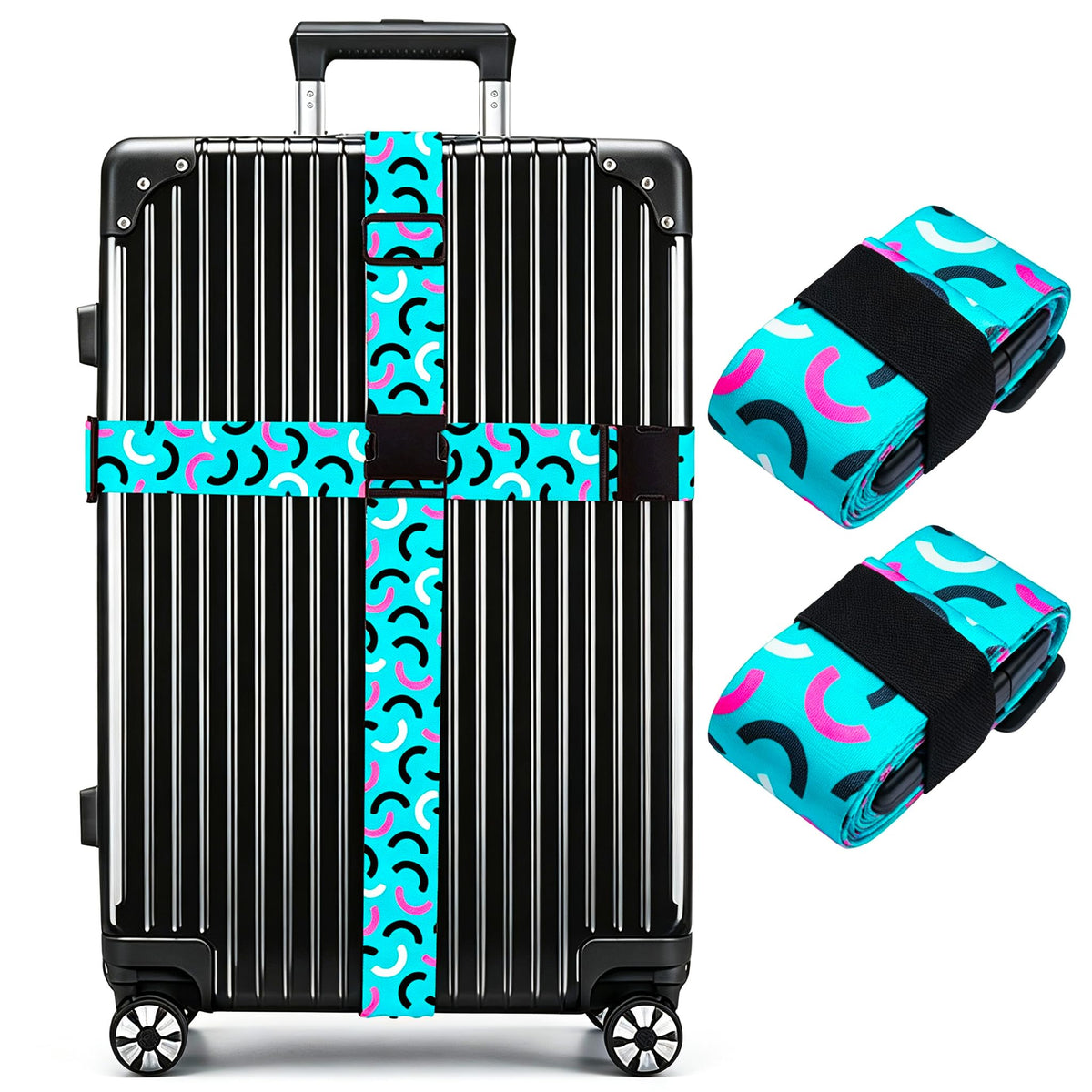 Luggage Straps for Suitcases TSA Approved Easy Pack Organized Suitcase Strap, Luggage Strap, Luggage Belt Strap, Bag Straps for Luggage. Buckle Straps Travel Accessories (Gradient Dot)