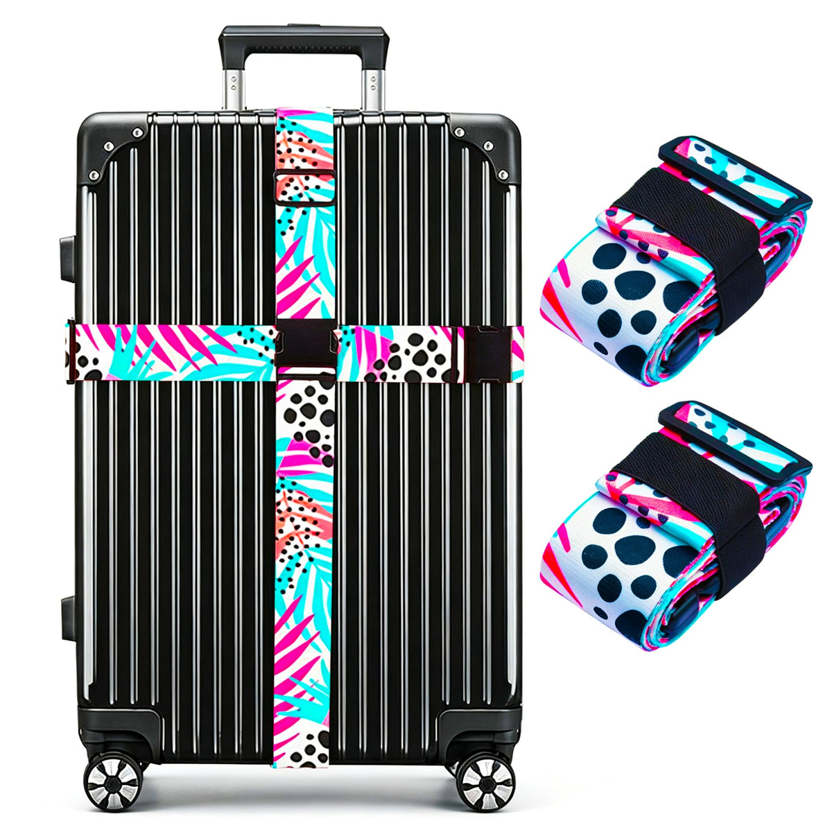 Luggage Straps for Suitcases TSA Approved Easy Pack Organized Suitcase Strap, Luggage Strap, Luggage Belt Strap, Bag Straps for Luggage. Buckle Straps Travel Accessories (Gradient Dot)