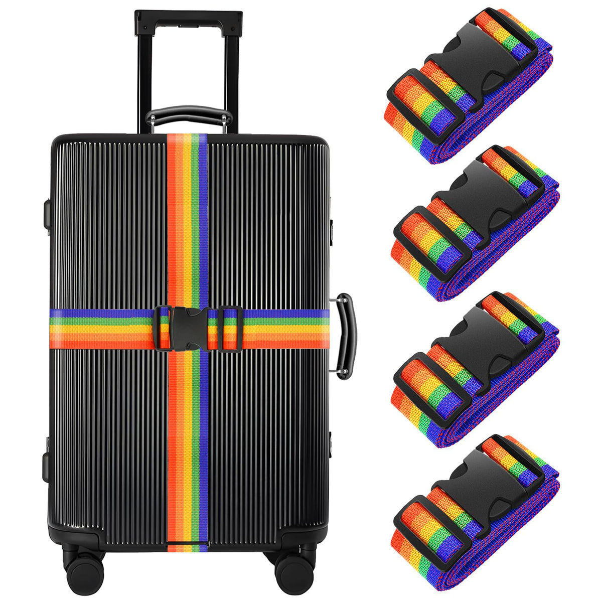 BILIONE Luggage Straps for Suitcases,79" Long Adjustable Luggage Belts