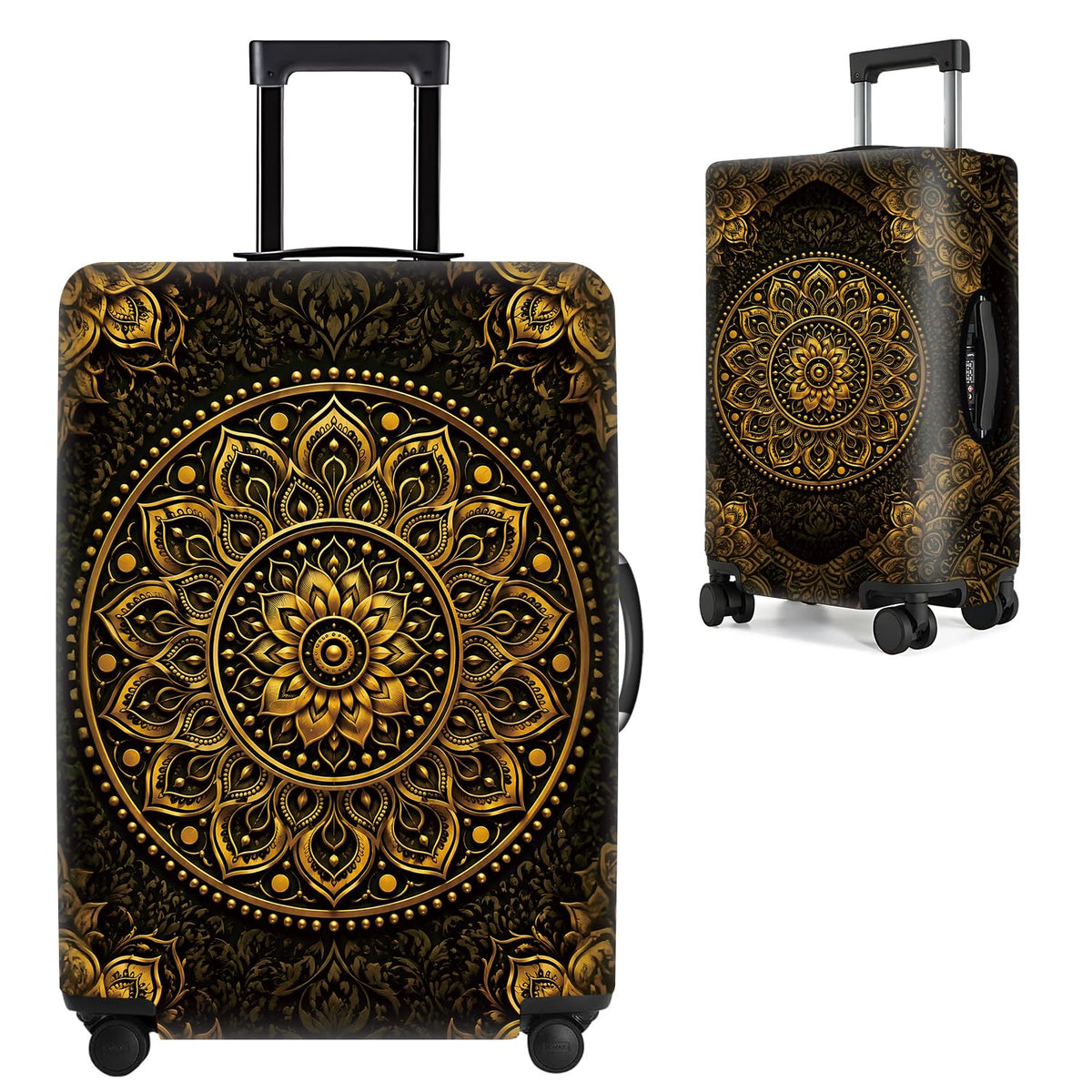 Cute Panda Luggage Cover – Bamboo Climbing Panda Suitcase Protector, Stretchable & Waterproof Travel Luggage Sleeve,M