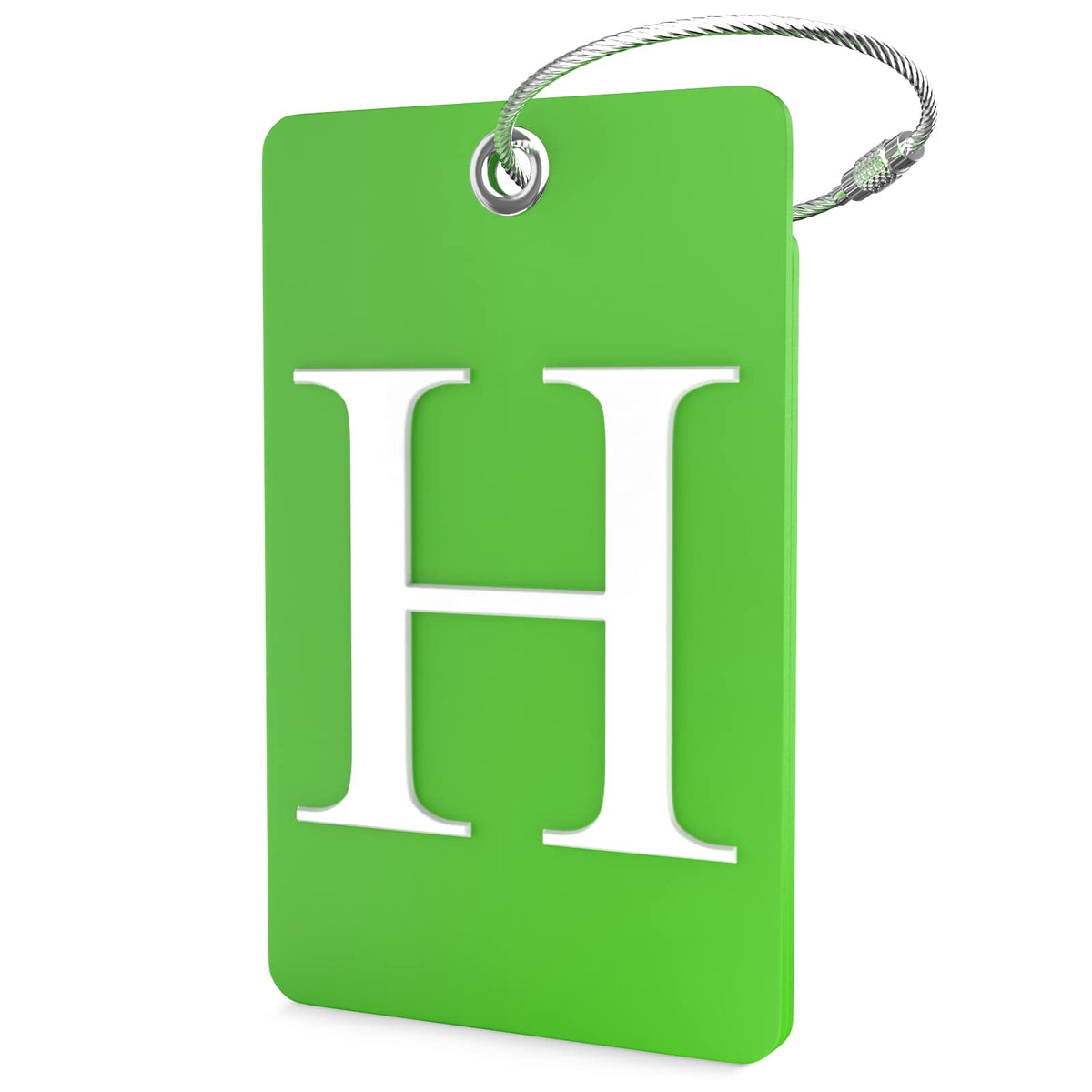 Shacke Luggage Tag for Suitcases – Initial Letter L, Bendable (Green)