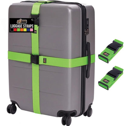 GORILLA GRIP Heavy Duty Luggage Straps for Suitcase, 4 Pack, Orange