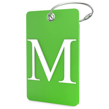 Shacke Luggage Tag for Suitcases – Initial Letter L, Bendable (Green)