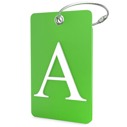 Shacke Luggage Tag for Suitcases – Initial Letter L, Bendable (Green)
