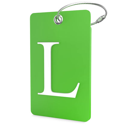 Shacke Luggage Tag for Suitcases – Initial Letter L, Bendable (Green)