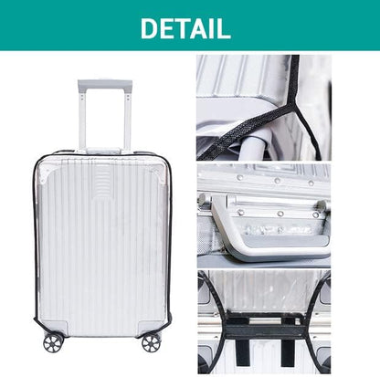 Tangaburu Clear Suitcase Cover - 20 24 26 28 30 Inch Waterproof PVC Suitcase Cover - Transparent Travel Suitcase Wrap - Protective Cover Case for Wheeled Luggage (30-Inch)