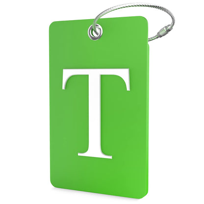 Shacke Luggage Tag for Suitcases – Initial Letter L, Bendable (Green)