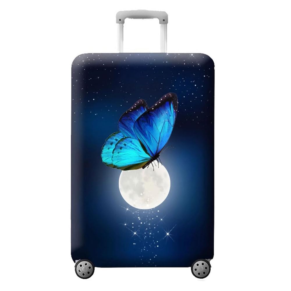 MosaiRudo Thicker Luggage Cover Elastic Suitcase Cover Protector Fits 18-32 Inch Suitcase Travel Accessories (World Map, M)