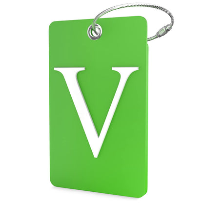 Shacke Luggage Tag for Suitcases – Initial Letter L, Bendable (Green)