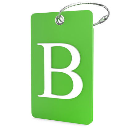 Shacke Luggage Tag for Suitcases – Initial Letter L, Bendable (Green)
