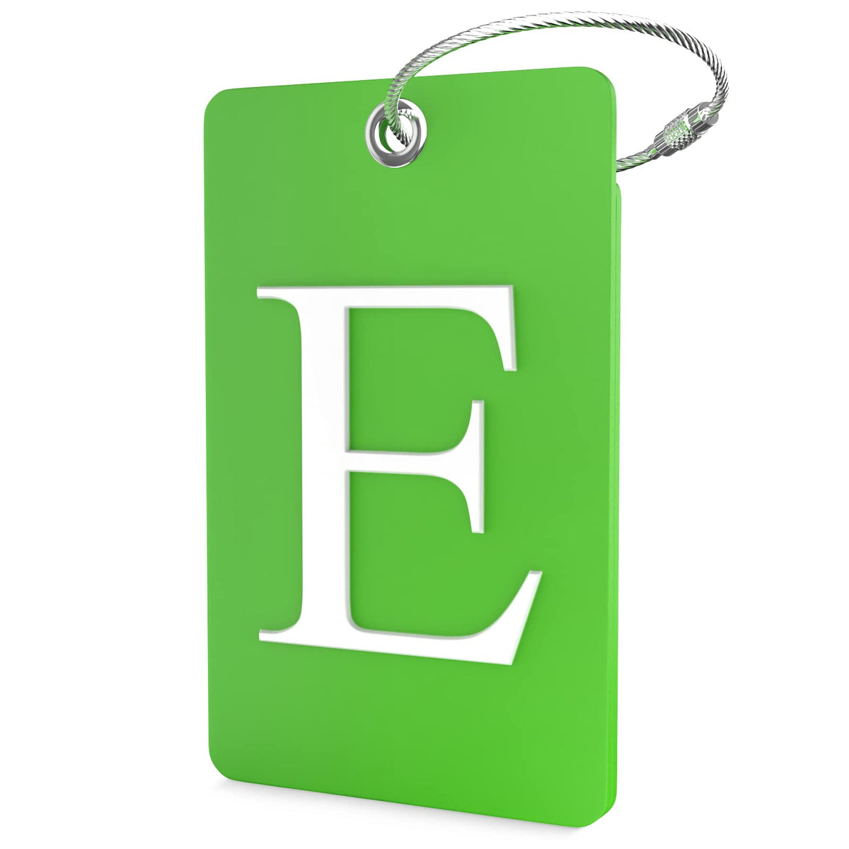 Shacke Luggage Tag for Suitcases – Initial Letter L, Bendable (Green)