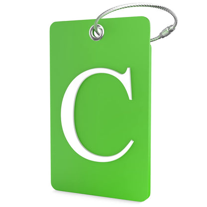 Shacke Luggage Tag for Suitcases – Initial Letter L, Bendable (Green)