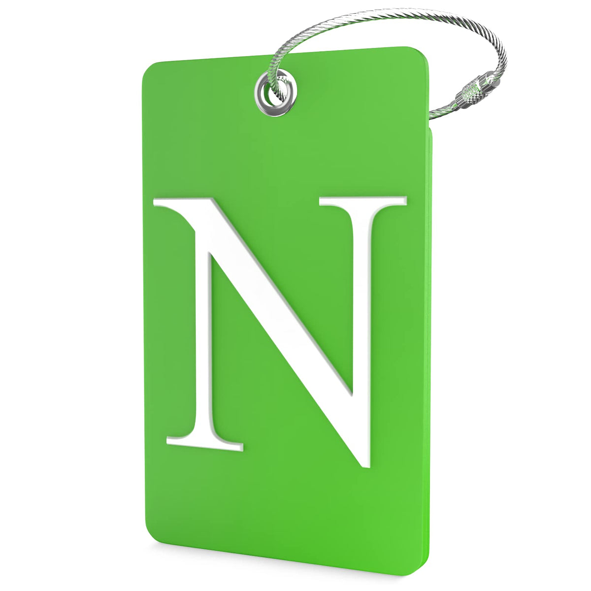 Shacke Luggage Tag for Suitcases – Initial Letter L, Bendable (Green)