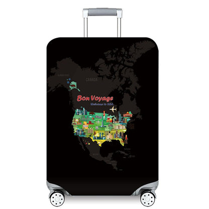 MosaiRudo Thicker Luggage Cover Elastic Suitcase Cover Protector Fits 18-32 Inch Suitcase Travel Accessories (World Map, M)