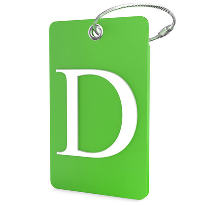 Shacke Luggage Tag for Suitcases – Initial Letter L, Bendable (Green)