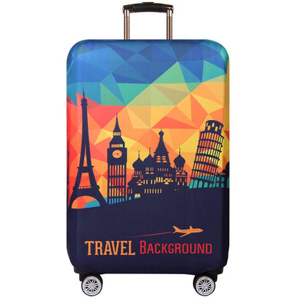 MosaiRudo Thicker Luggage Cover Elastic Suitcase Cover Protector Fits 18-32 Inch Suitcase Travel Accessories (World Map, M)