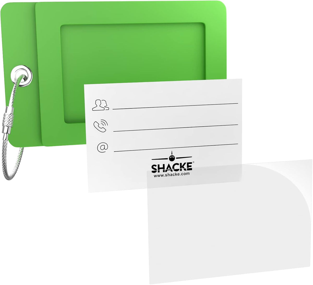 Shacke Luggage Tag for Suitcases – Initial Letter L, Bendable (Green)