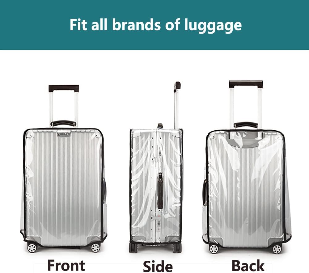 3 Pieces Clear PVC Suitcase Cover Luggage Cover Suitcase Cover Set for 3 Luggage Covers for Suitcase (20-24-28Inch)