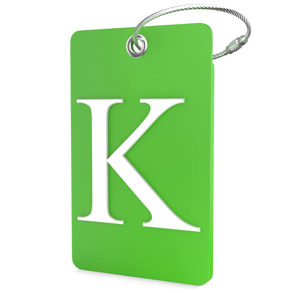 Shacke Luggage Tag for Suitcases – Initial Letter L, Bendable (Green)