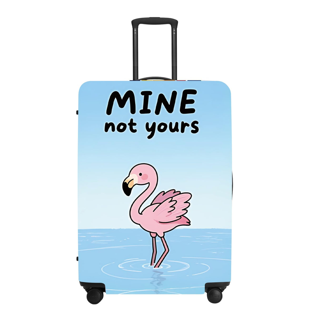 Cute Penguin "Mine" Luggage Cover Set, Cartoon Animal Print Waterproof Suitcase Protector, Travel Accessories