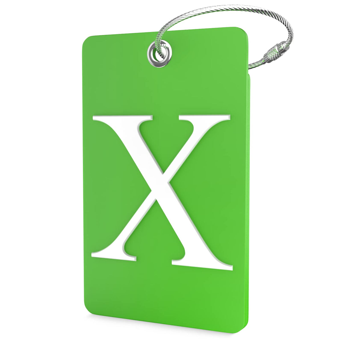 Shacke Luggage Tag for Suitcases – Initial Letter L, Bendable (Green)