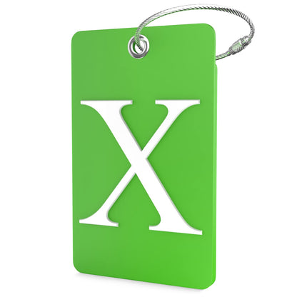 Shacke Luggage Tag for Suitcases – Initial Letter L, Bendable (Green)