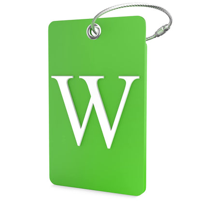 Shacke Luggage Tag for Suitcases – Initial Letter L, Bendable (Green)