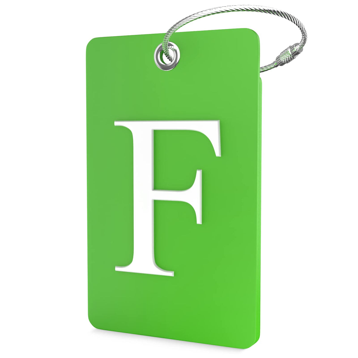 Shacke Luggage Tag for Suitcases – Initial Letter L, Bendable (Green)