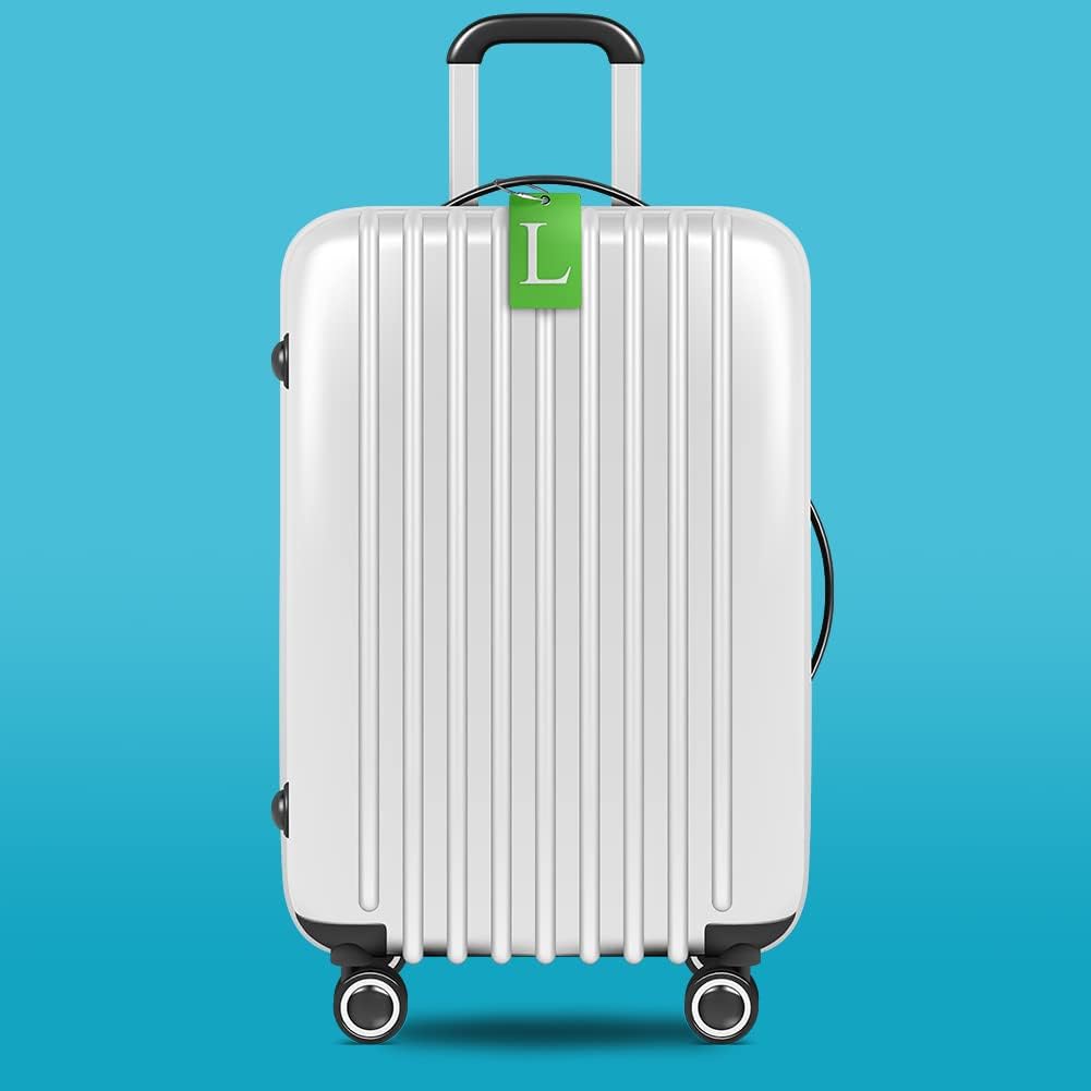 Shacke Luggage Tag for Suitcases – Initial Letter L, Bendable (Green)